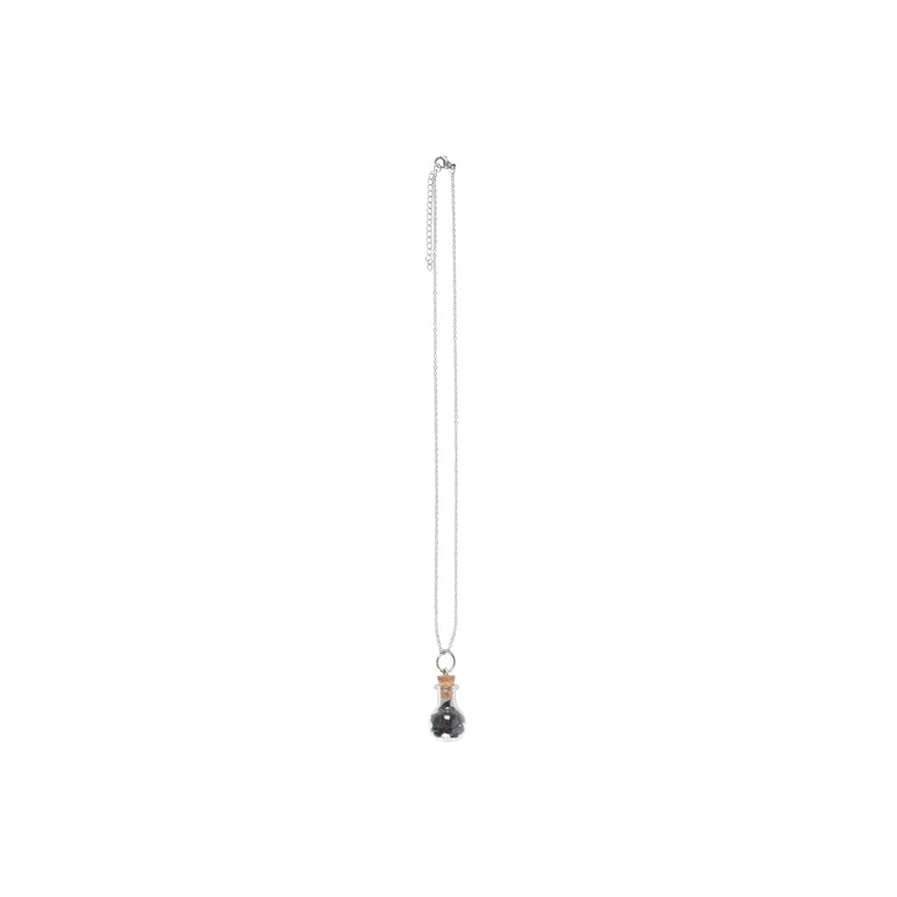 Eleanoras Protection Black Obsidian Crystal Chip Potion Bottle Necklace Jewellery