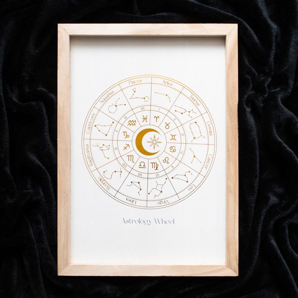 Eleanoras ASTROLOGY WHEEL OFF WHITE FRAMED WALL ART PRINT Framed Prints