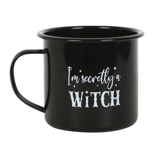 I'M SECRETLY A WITCH ENAMEL MUG Mugs from Eleanoras