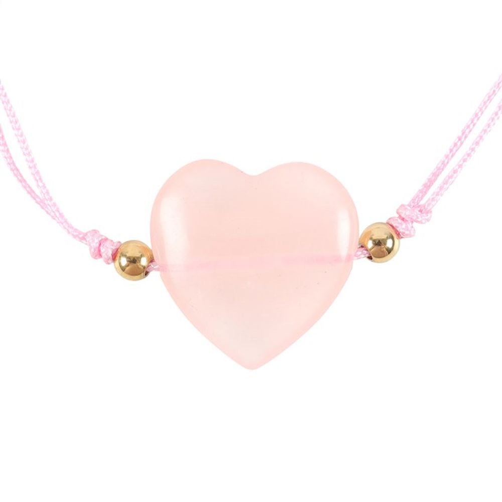 Eleanoras You Are Loved Rose Quartz Crystal Heart Bracelet Jewellery