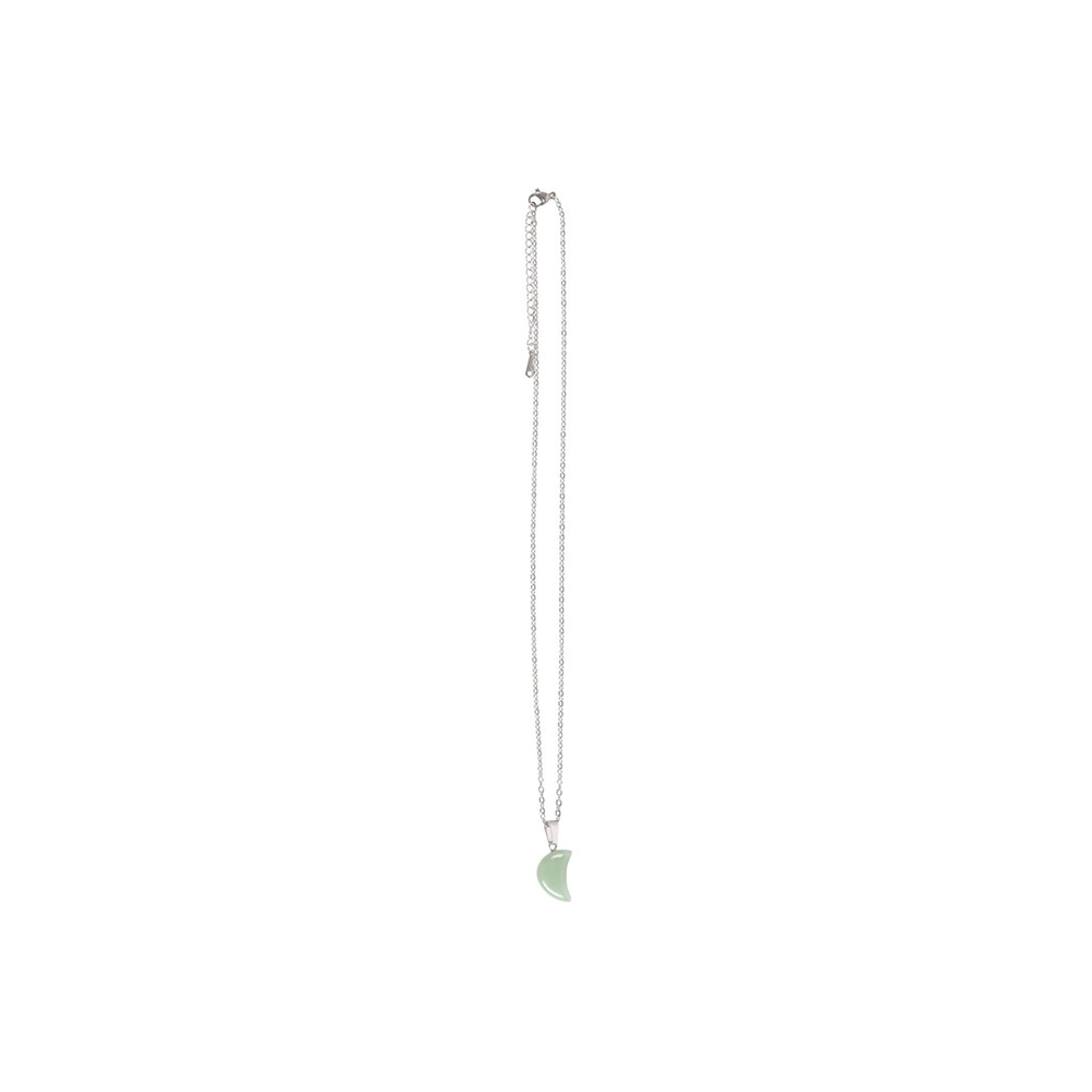 Eleanoras GREEN ADVENTURINE CRYSTAL MOON NECKLACE ON GREETING CARD Jewellery