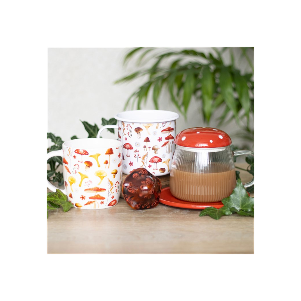 Eleanoras Glass Mushroom Mug And Saucer Mugs