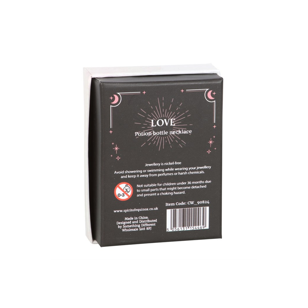 Eleanoras Love Rose Quartz Crystal Chip Potion Bottle Necklace Jewellery