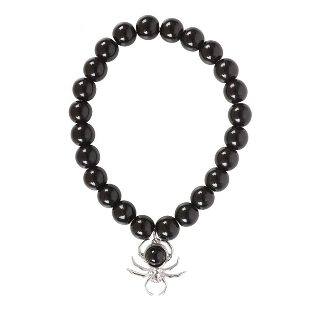 Eleanoras SPIDER BLACK OBSIDIAN BEADED BRACELET 