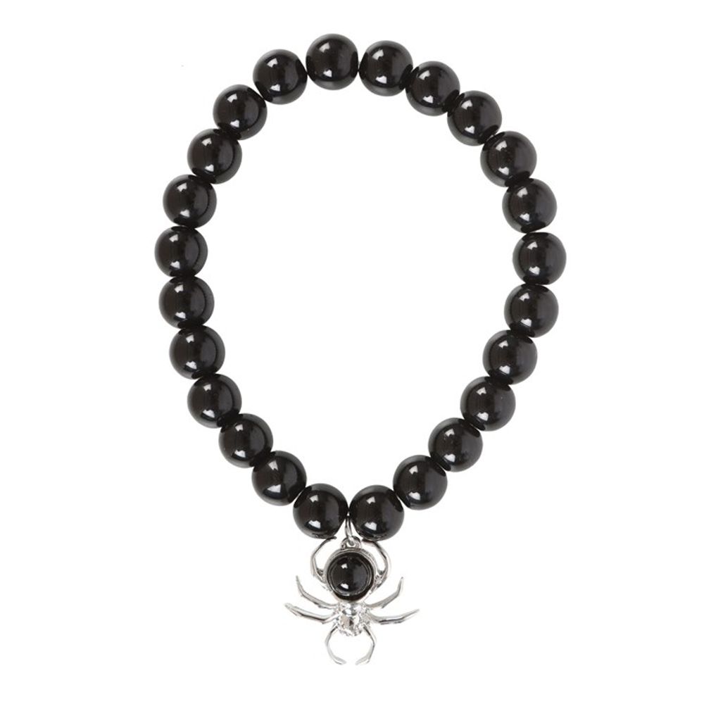 Eleanoras Spider Black Obsidian Beaded Bracelet Bracelets