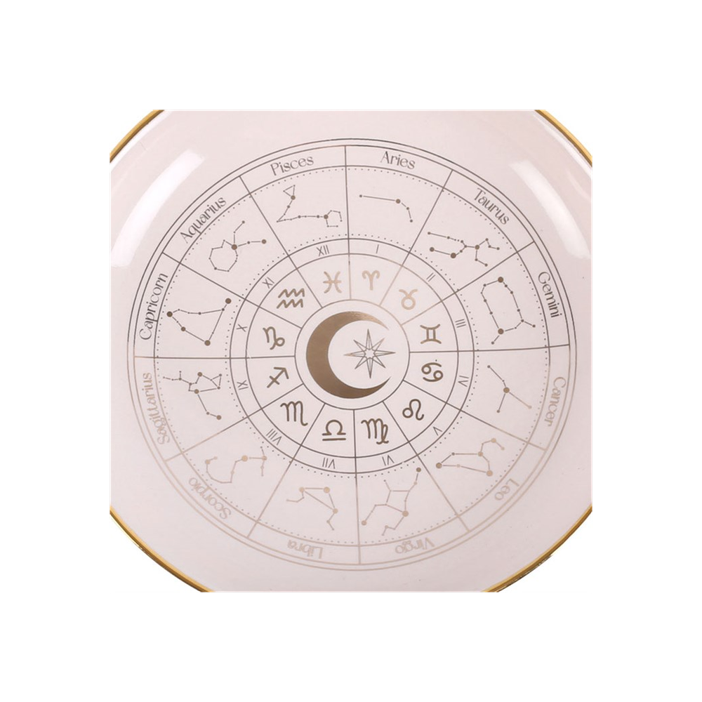 Eleanoras ASTROLOGY WHEEL OFF WHITE TRINKET DISH Jewellery Storage