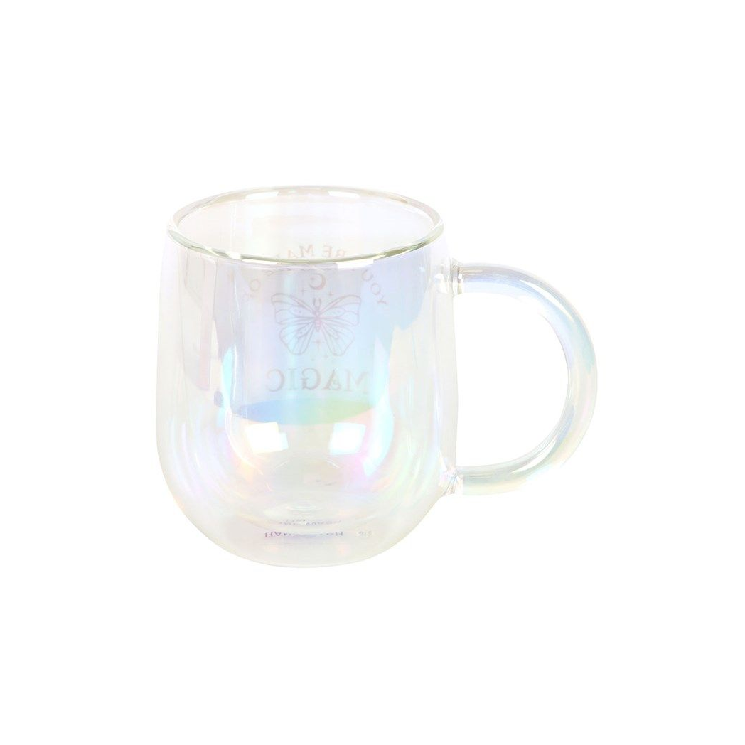 Eleanoras YOU ARE MADE OF MAGIC IRIDESCENT DOUBLE WALLED GLASS MUG Mugs