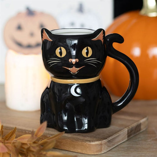 Eleanoras SPOOKY BLACK CAT SHAPED MUG Mugs