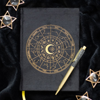 Eleanoras Astrology Wheel Journal With Black Obsidian Pen Notebooks