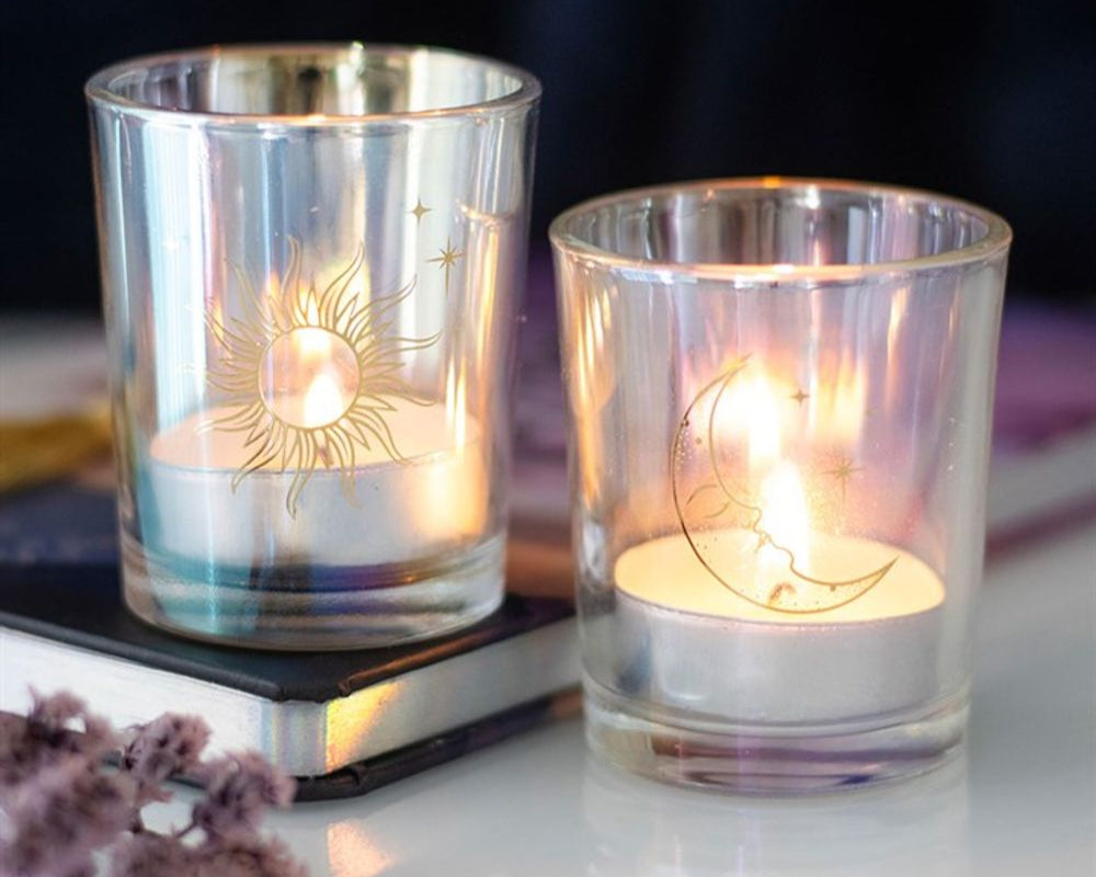 Eleanoras Iridescent Sun & Moon Candle Holders Candle Holders
