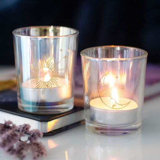 Eleanoras IRIDESCENT SUNAND MOON CANDLE HOLDERS Candle Holders