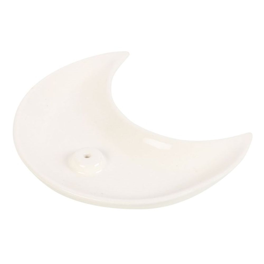 Eleanoras White Crescent Moon Incense Stick Holder Incense Holders