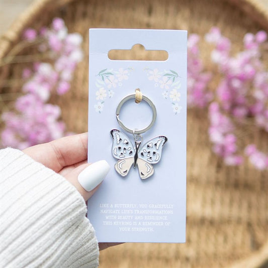 Eleanoras Silver Butterfly Keyring Keyrings