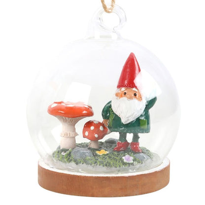 Eleanoras GNOME GLASS DOME HANGING DECORATION 