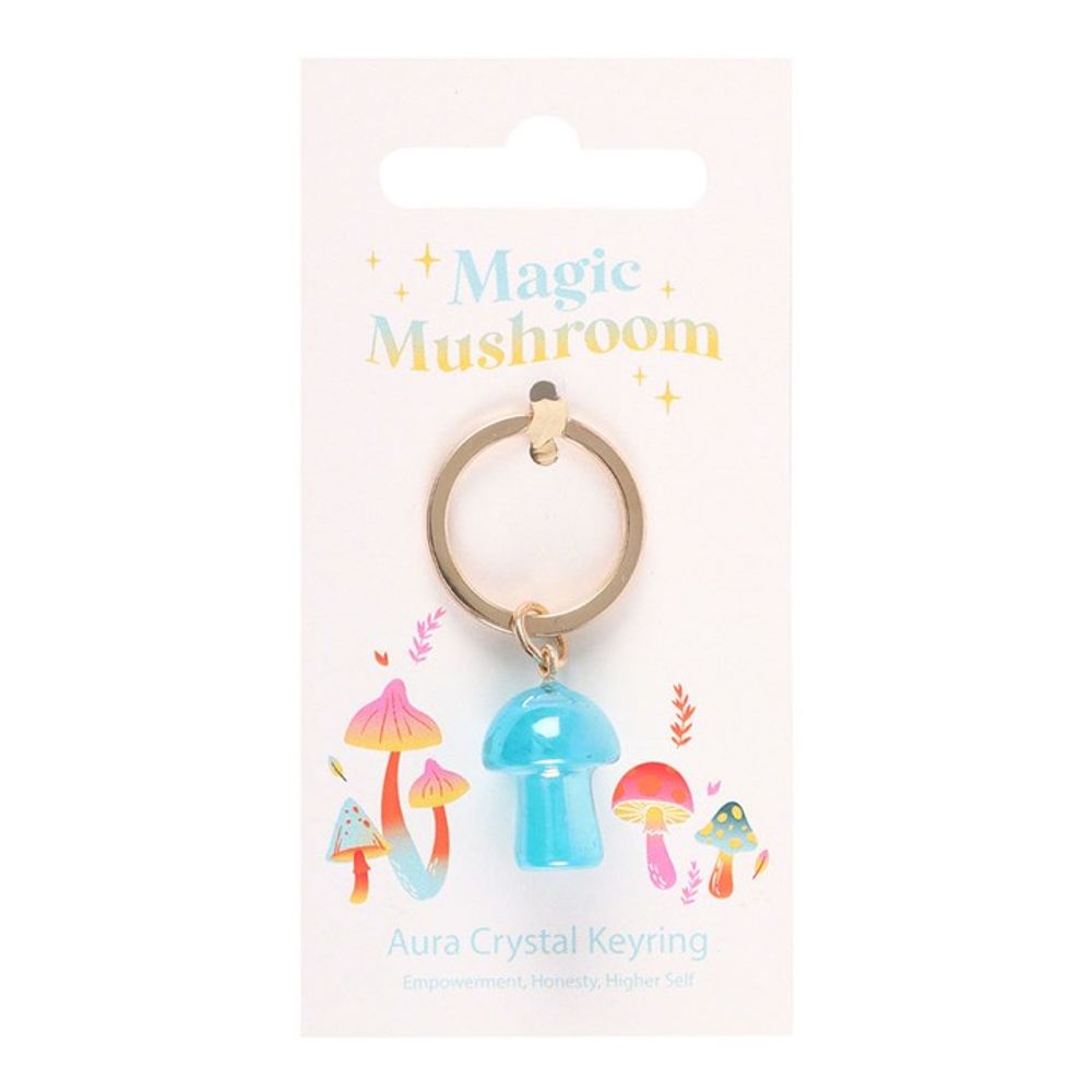 Eleanoras BLUE AURA CRYSTAL MUSHROOM KEYRING Keyrings