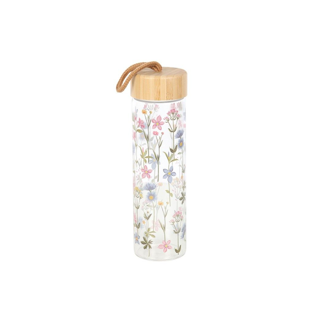 Eleanoras FLORAL PRINT GLASS WATER BOTTLE Bottles & Flasks