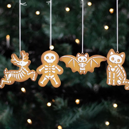 Eleanoras CREEPY SKELETON COOKIE ORNAMENTS SET OF 4 