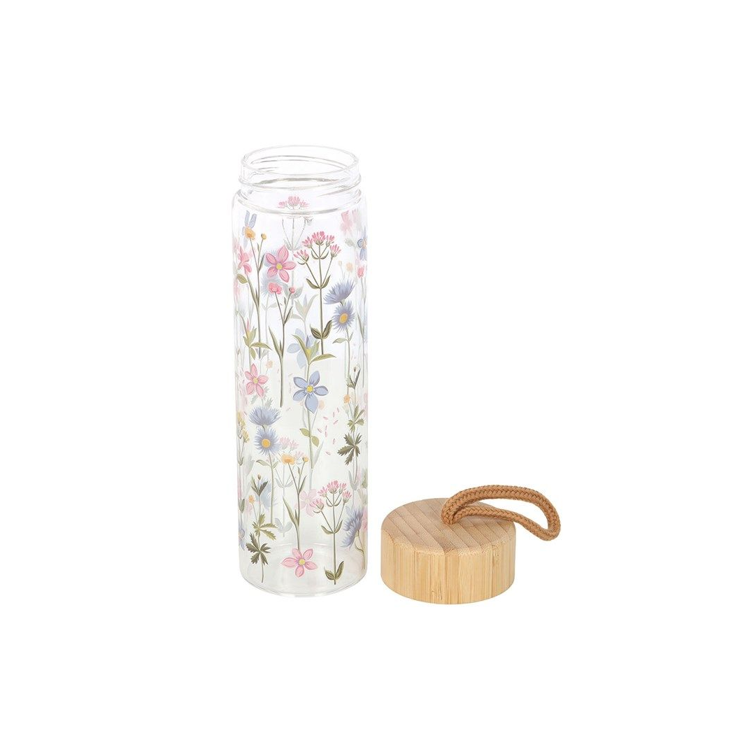 Eleanoras FLORAL PRINT GLASS WATER BOTTLE Bottles & Flasks