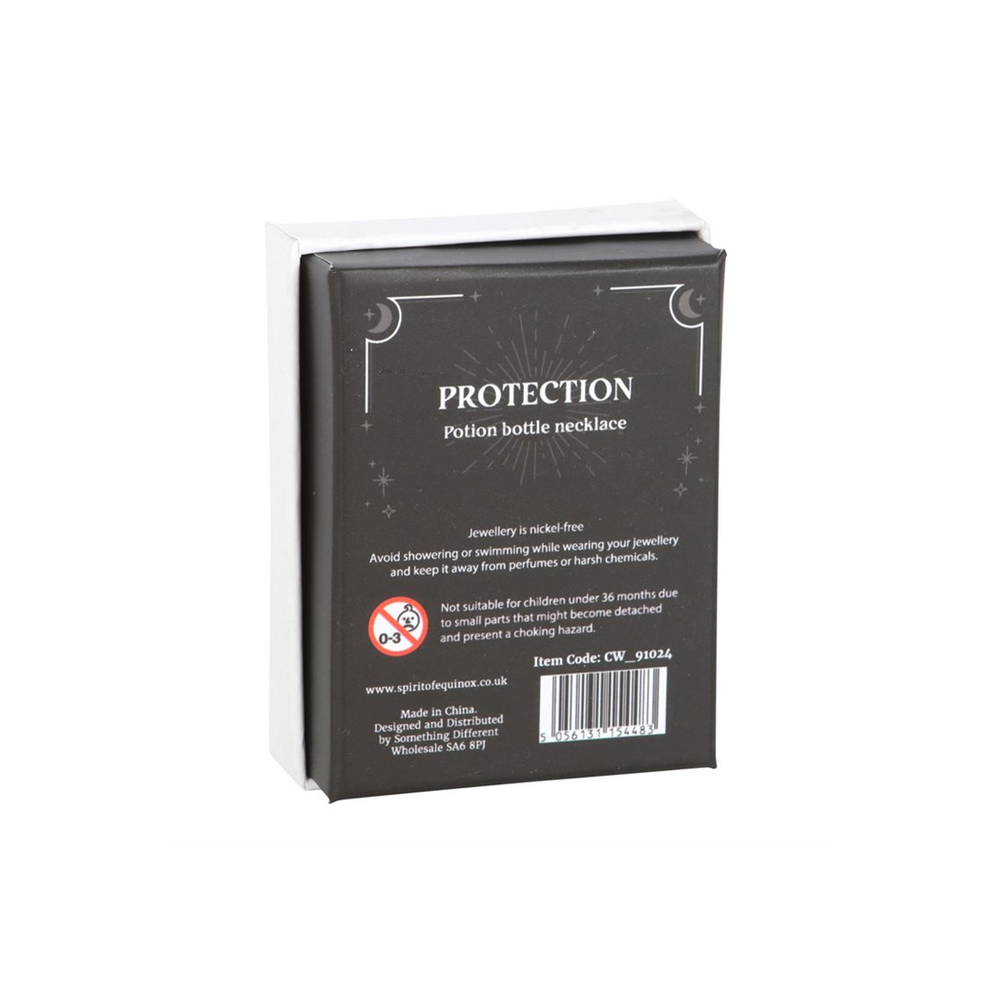 Eleanoras Protection Black Obsidian Crystal Chip Potion Bottle Necklace Jewellery