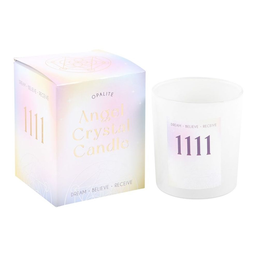 Eleanoras Angel Number 1111  Crystal Chip Candle Candles
