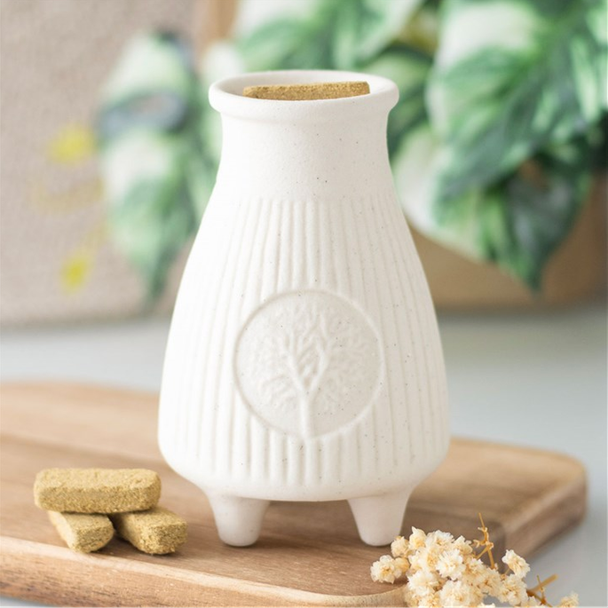 Eleanoras Cream Ribbed Palo Santo Brick Burner 