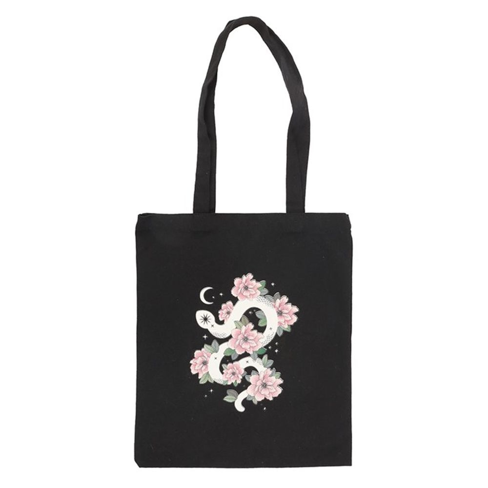 Eleanoras Floral Snake Polycotton Tote Bag Totes & Shopping Bags