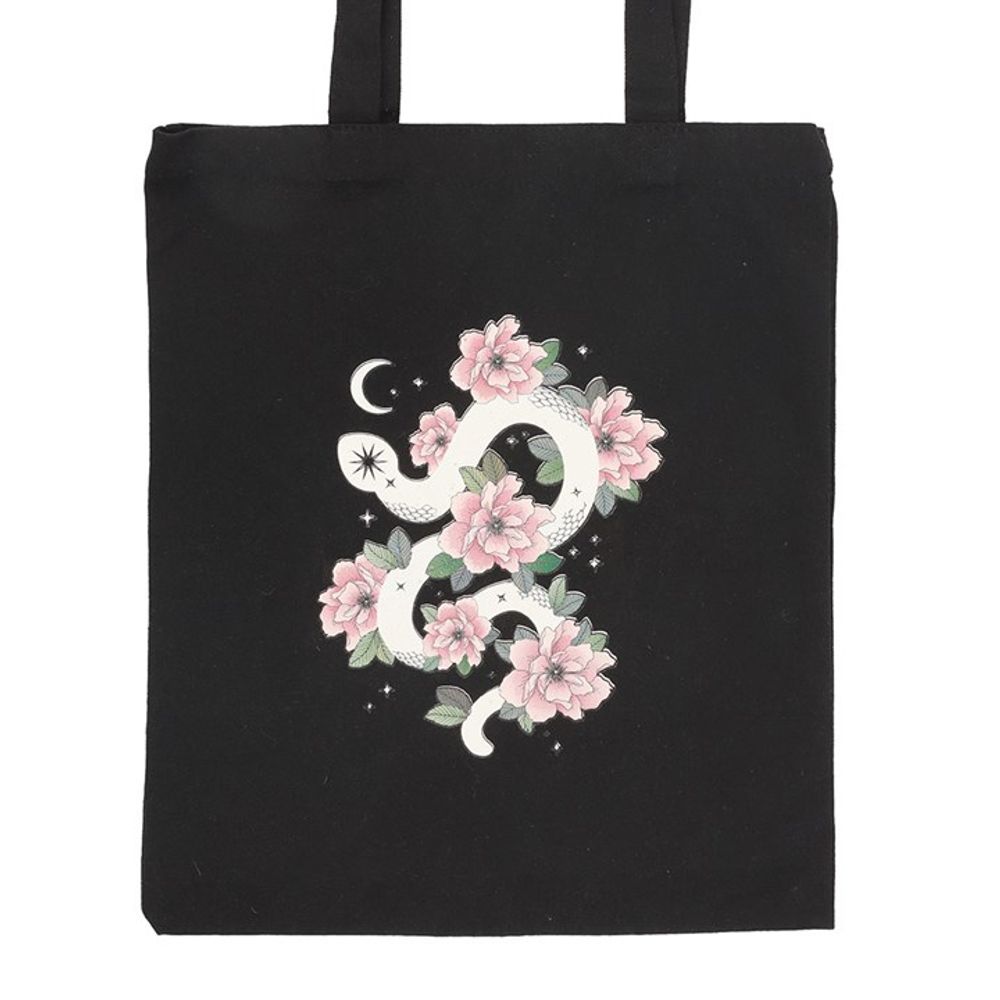 Eleanoras Floral Snake Polycotton Tote Bag Totes & Shopping Bags