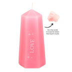 Eleanoras LOVE CRYSTAL CANDLE WITH ROUGH ROSE QUARTZ Candles