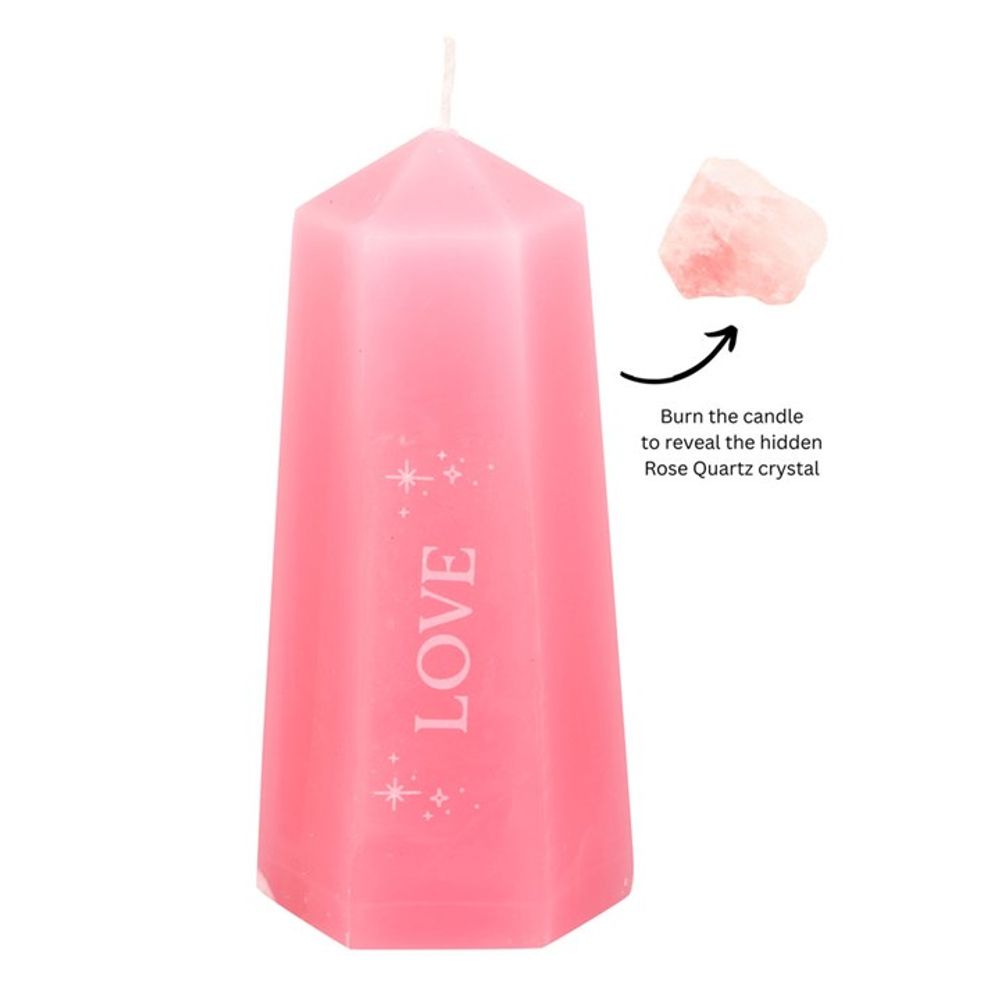 Eleanoras LOVE CRYSTAL CANDLE WITH ROUGH ROSE QUARTZ Candles