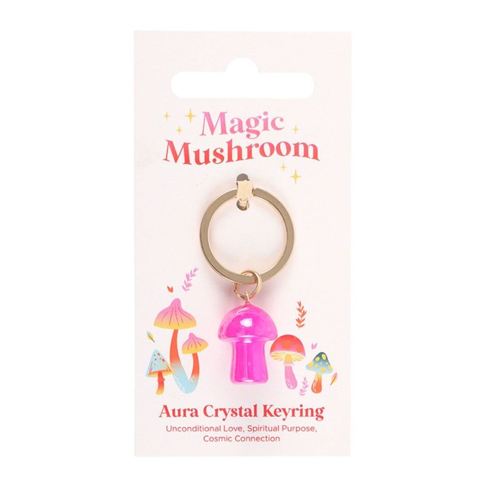 Eleanoras PINK AURA CRYSTAL MUSHROOM KEYRING Keyrings