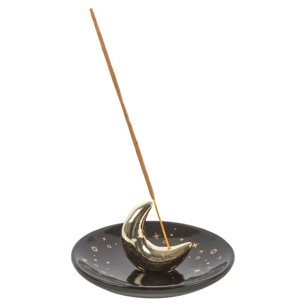 Eleanoras GOLD CRESCENT MOON INCENSE STICK HOLDER Incense Holders