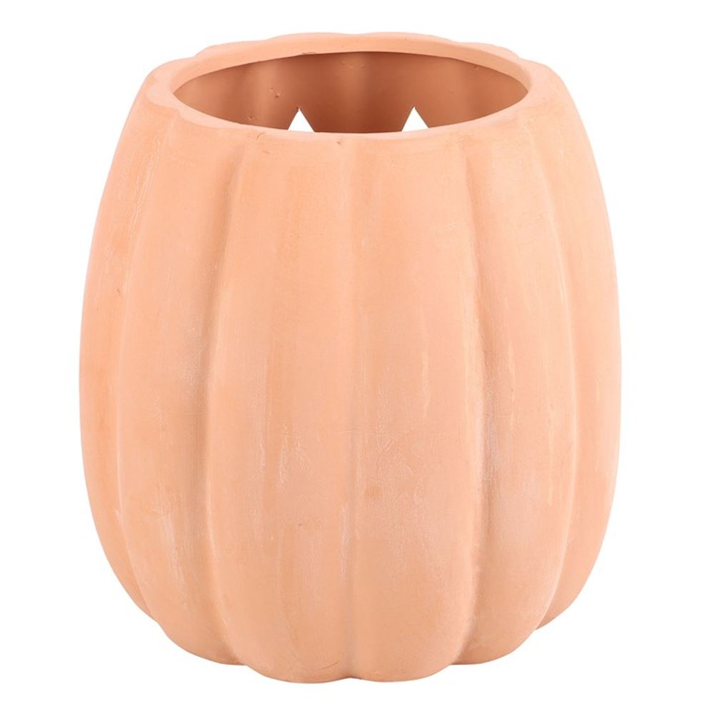 Eleanoras TERRACOTTA CUT OUT PUMPKIN DECORATION 25cm 