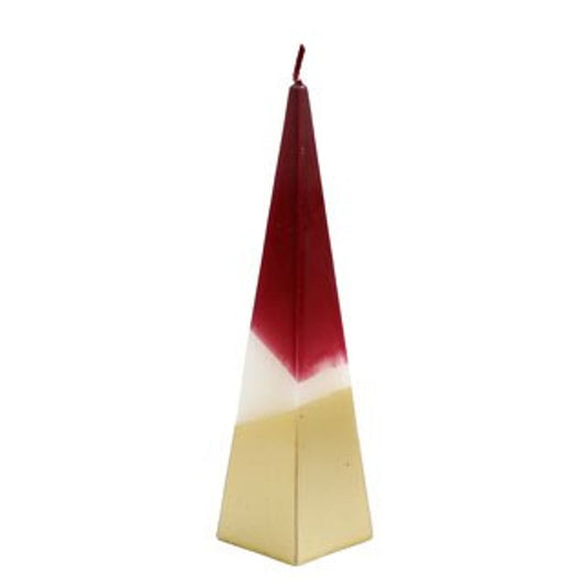 Eleanoras RED & GOLD PYRAMID CANDLE 20cm Candles