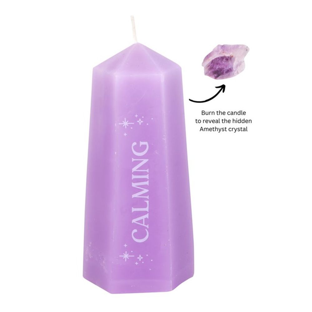 Eleanoras Calming Crystal Candle With Rough Amethyst Candles