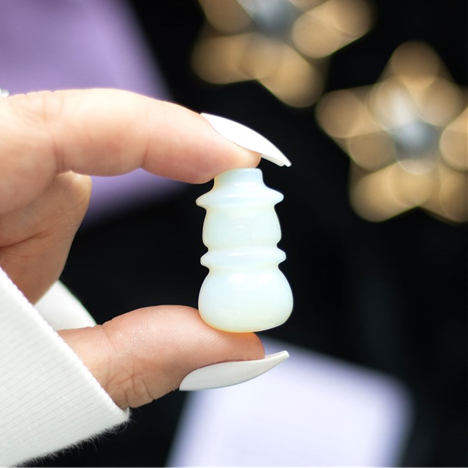 Eleanoras OPALITE CRYSTAL SNOWMAN IN A BAG CRYSTALS