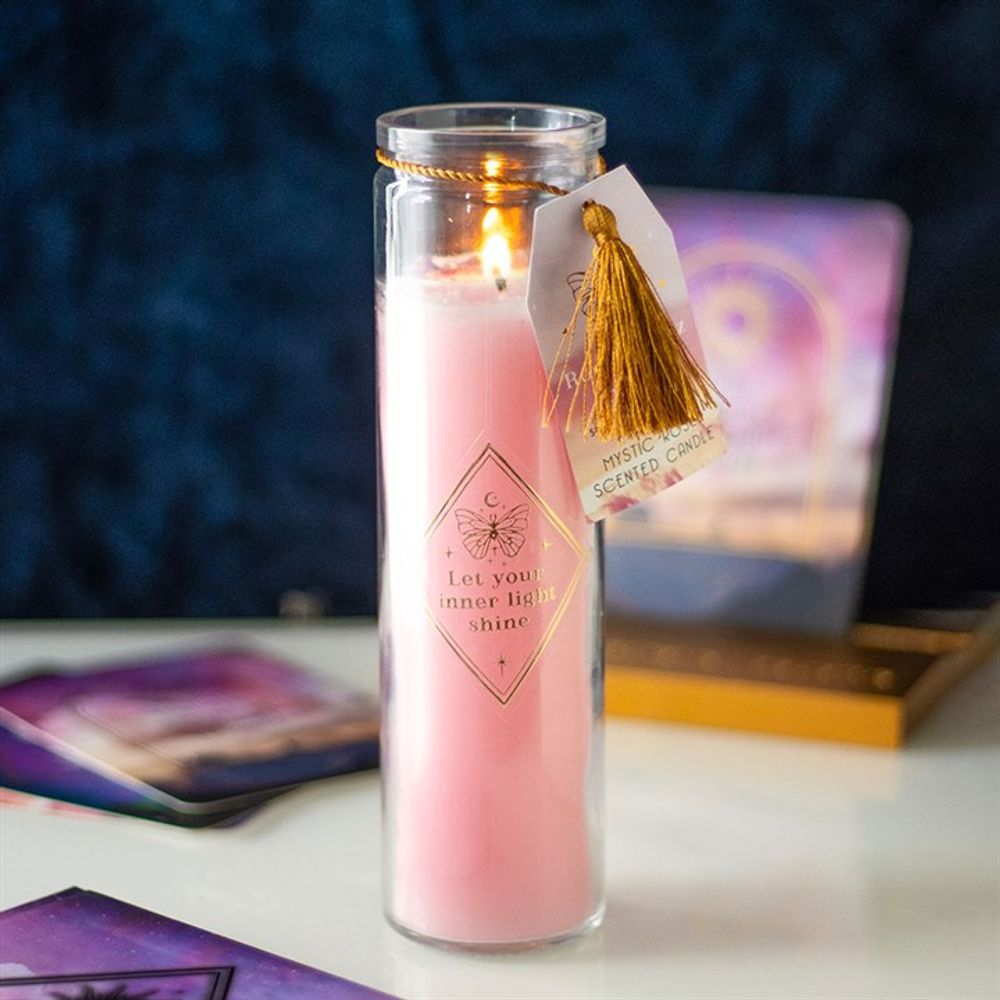 Eleanoras Mystic Rose Tube Candle With Rose Quartz Crystals Candles