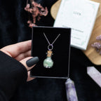 Eleanoras Luck Green Adventurine Crystal Chip Potion Bottle Necklace Jewellery