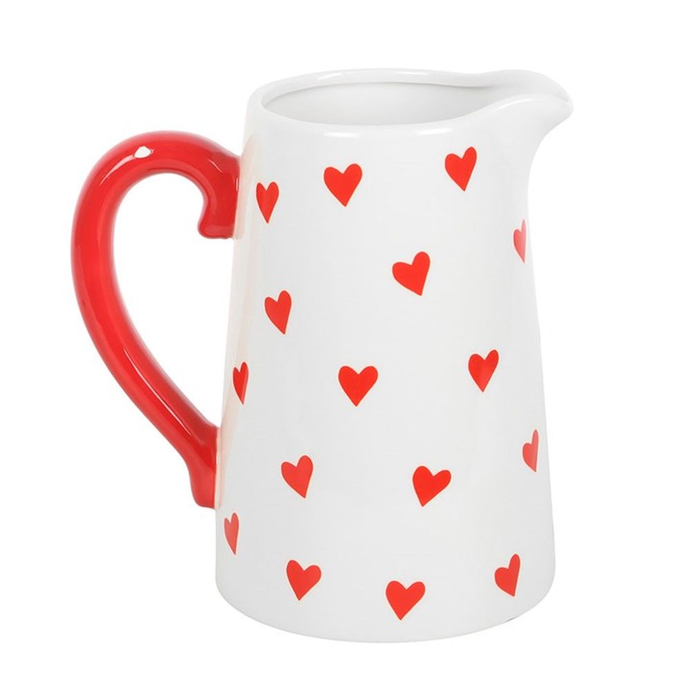 Eleanoras Heart Print Ceramic Flower Jug Vases