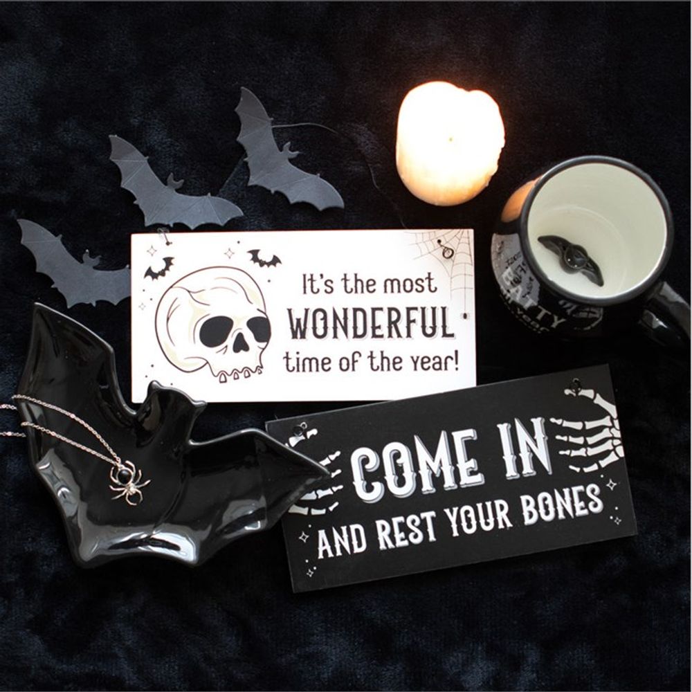 Eleanoras COME IN AND REST YOUR BONES SIGN Signs & Plaques