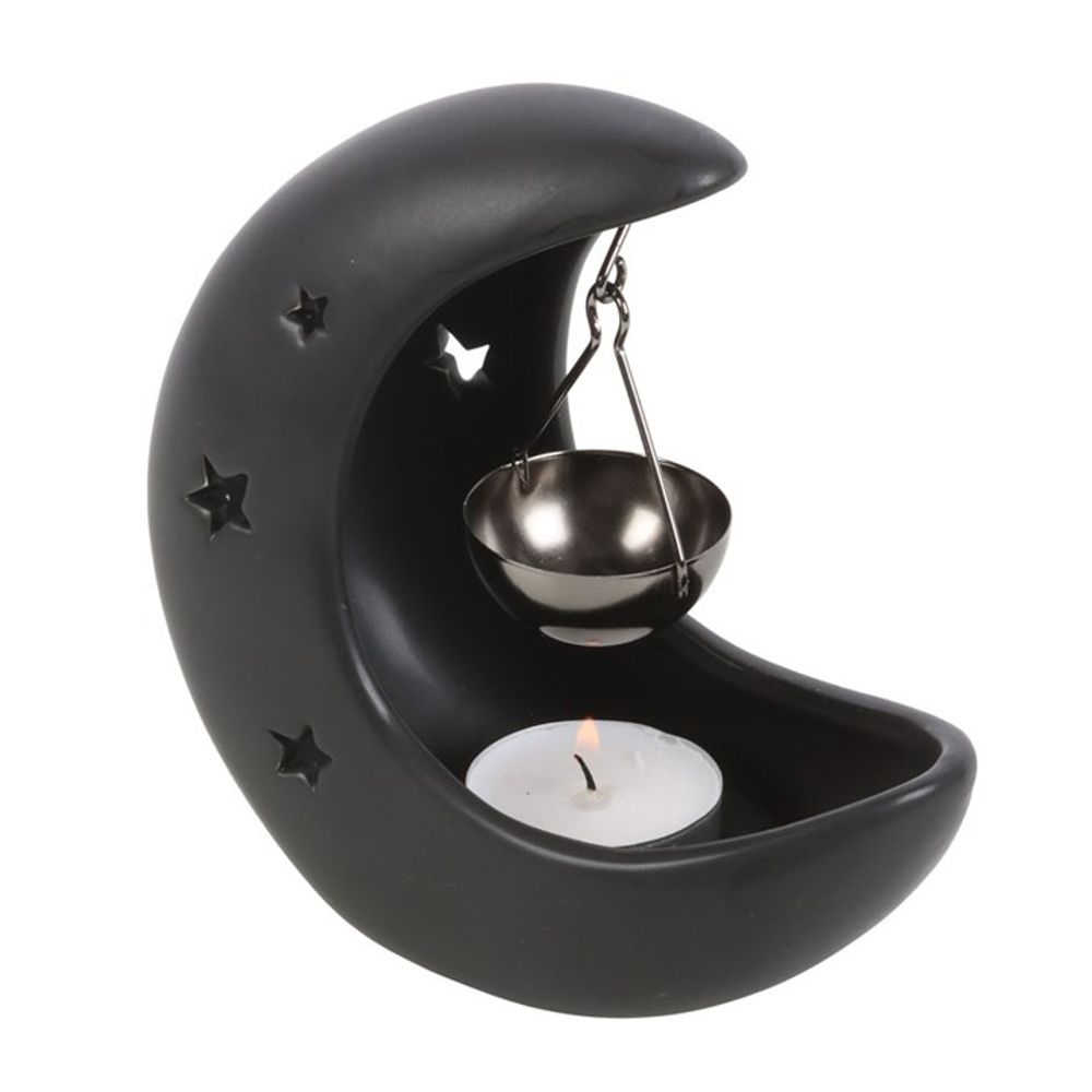 Eleanoras BLACK CRESCENT MOON HANGING OIL BURNER Oil Burners