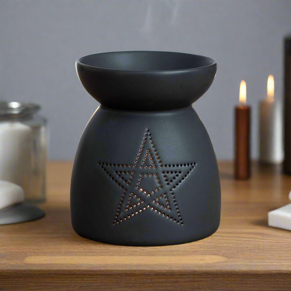 Eleanoras Black Pentagram Cut Out Oil Burner Oil Burners