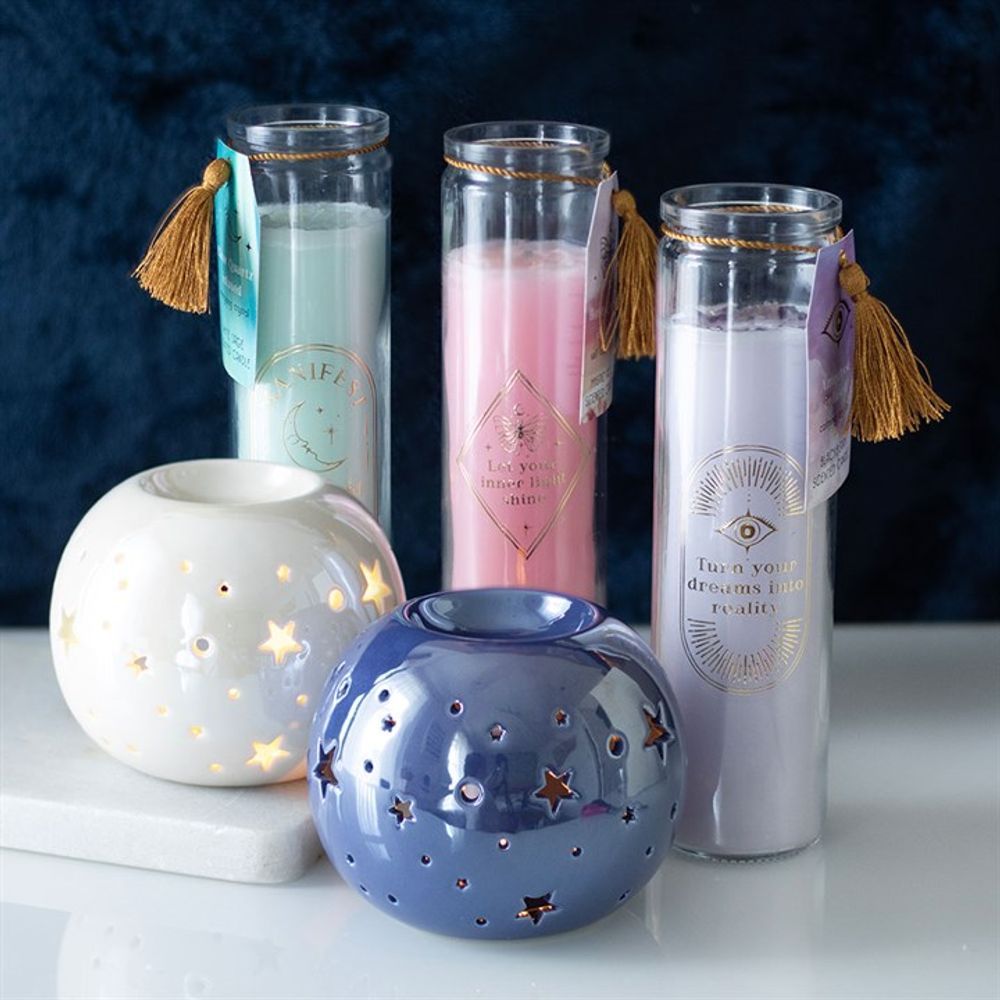 Eleanoras White Sage Tube Candle With Clear Quartz Crystals 