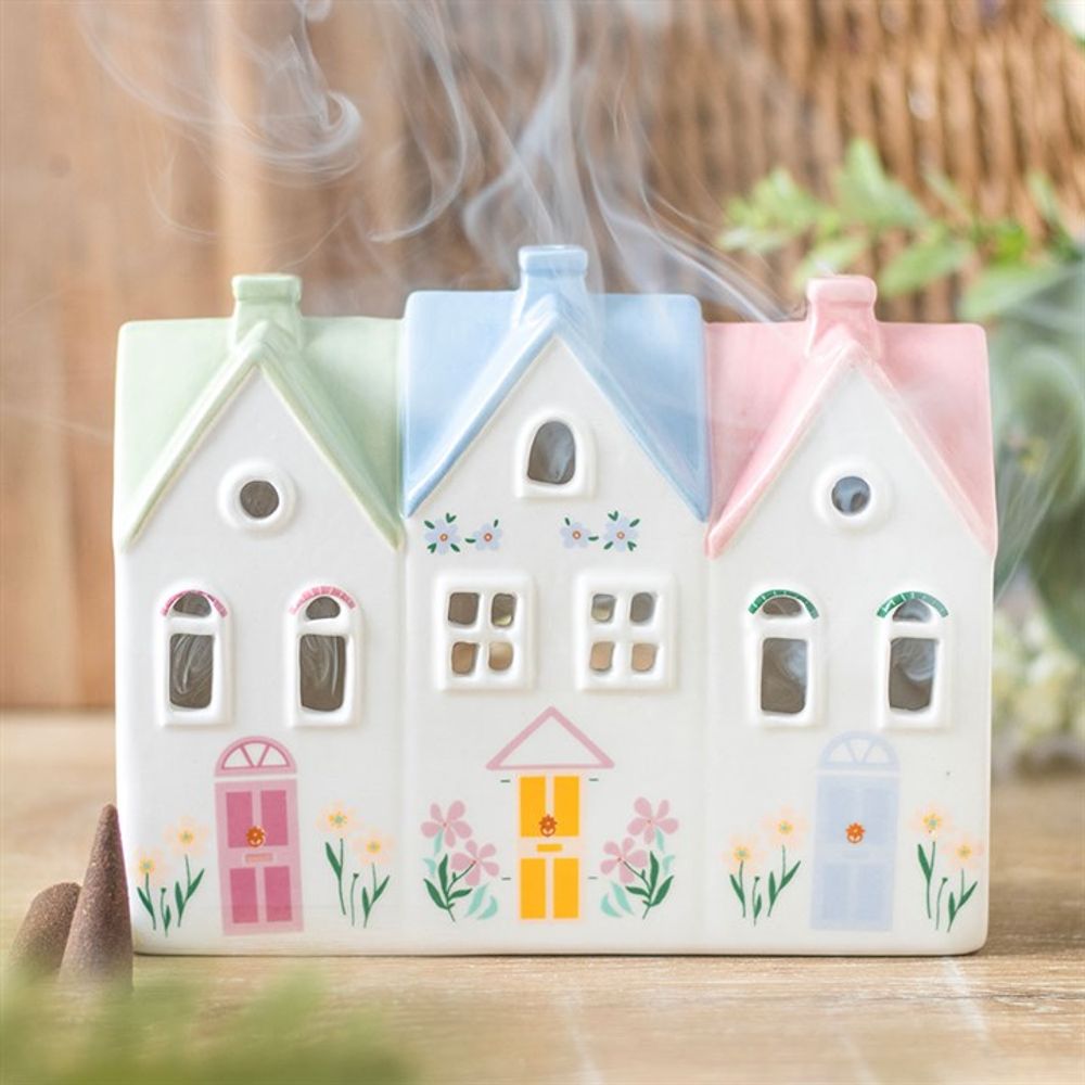 Eleanoras PASTEL HOUSE INCENSE CONE BURNER & TEALIGHT HOLDER 