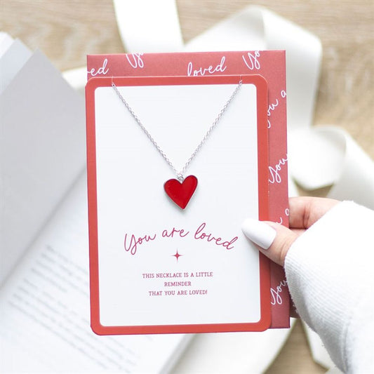 Eleanoras YOU ARE LOVED HEART PENDANT NECKLACE CARD Jewellery