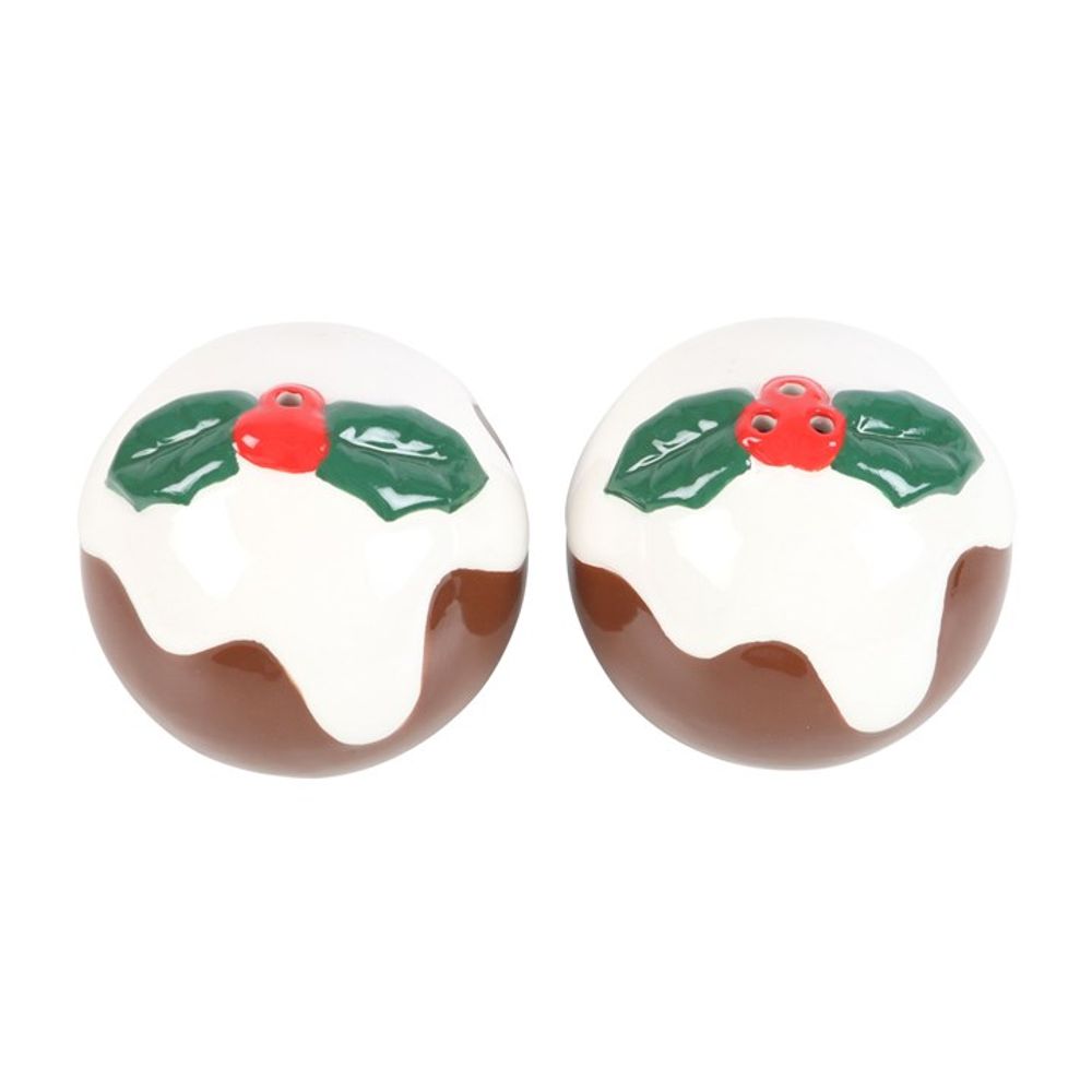 Eleanoras Christmas Pudding Salt & Pepper Shakers 