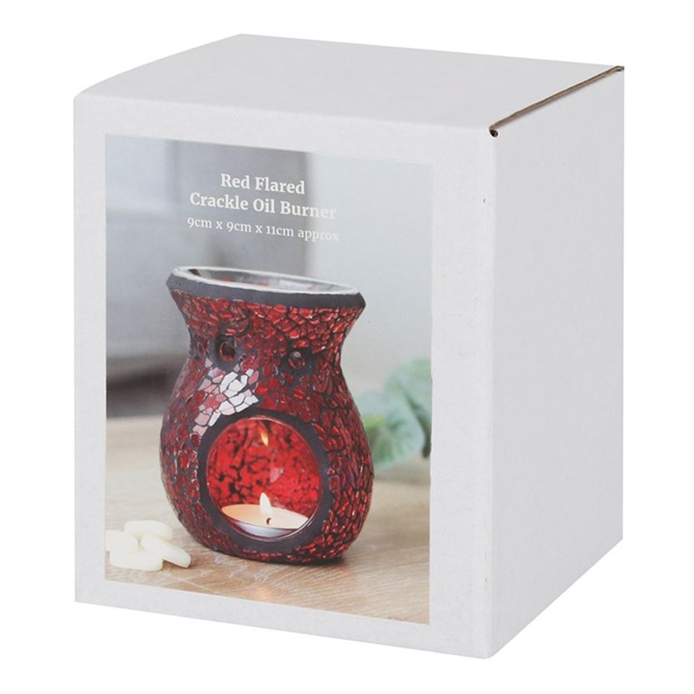 Eleanoras SMALL RED CRACKLE GLASS OIL BURNER Oil Burners