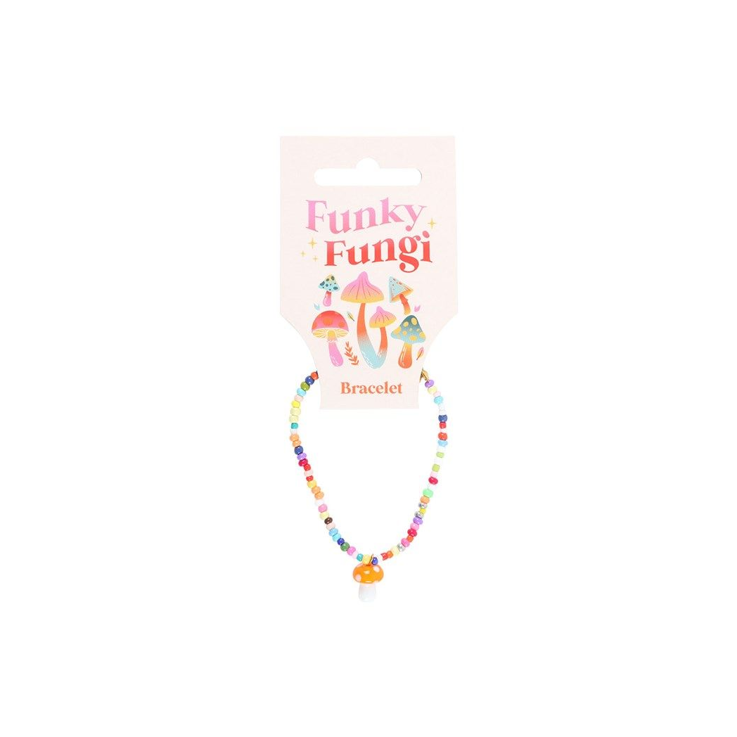Eleanoras Orange Mushroom Beaded Charm Bracelet Jewellery