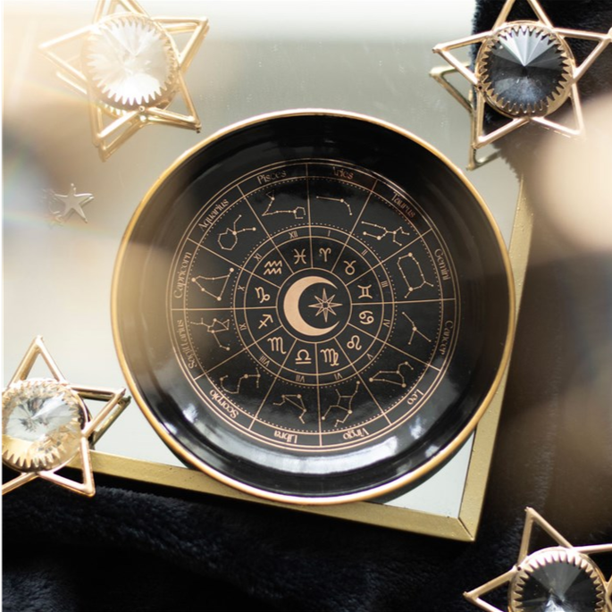 Eleanoras Black Astrology Wheel Trinket Dish 