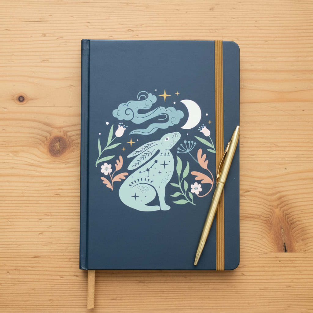 Eleanoras Midnight Hare A5 Notebook Notebooks