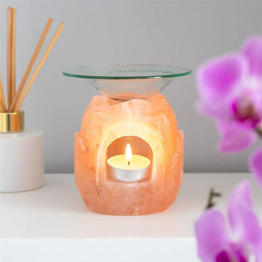 LOTUS FLOWER SHAPED HIMALAYAN SALT OIL BURNER